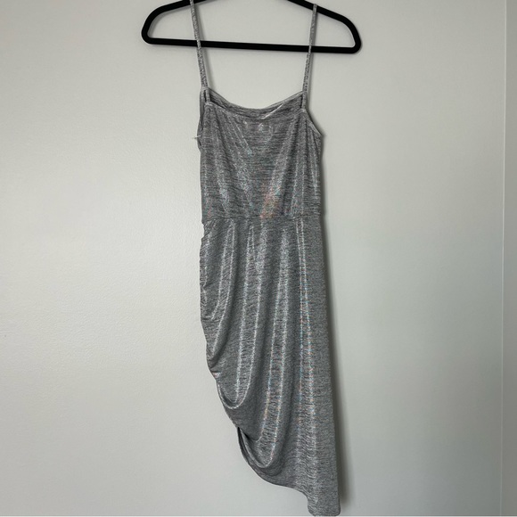 Reformation Metallic Silver Mini Dress NEW - Picture 4 of 9